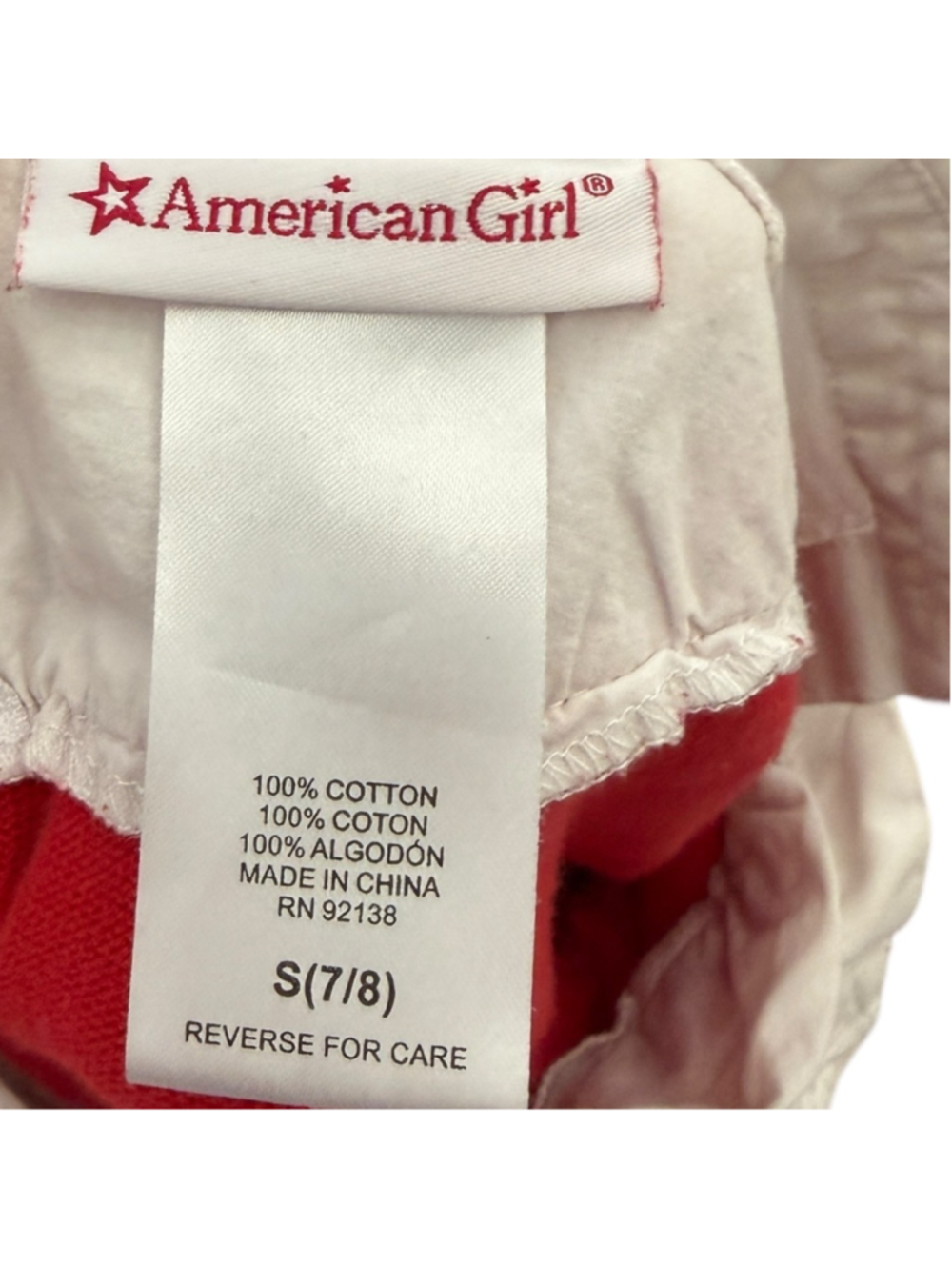 American Girl Grace Thomas Red Sequin Heart Love Sweater Girls 7/8 - Picture 5 of 5
